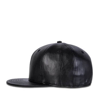2019 New Men Womens Solid Black Baseball Cap Leather Autumn snapback hat hip hop Headwear men women adult outdoor casual cap