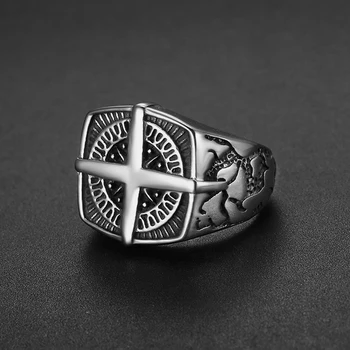 Rocznika 316L stal nierdzewna Viking kompas pierścień mężczyźni punk geometryczne spolszczenie pirat kompas pierścień biżuteria prezent rozmiar 7-13