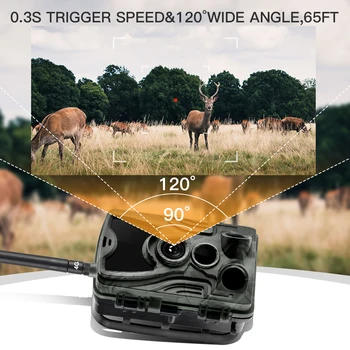 HC801A Hunting Trail Camera Night Version Wild Cameras 20MP 1080P IP65 Photo Trap 0.3 s Trigger Wildlife Surveillance Camera