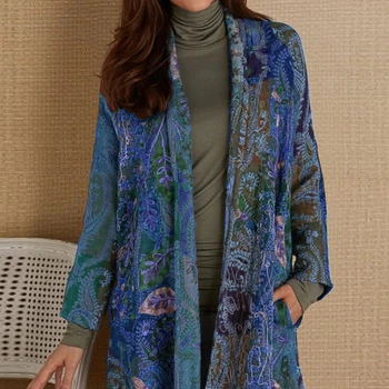 Wiosna Nowa Ulica Odzież Drukowanych Płaszcz Retro Temat Płaszcz Kobiety Kolorowe Z Długim Rękawem Odzieży 2020 Kolacja Odzież Elegancka Odzież Wierzchnia