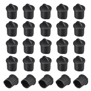 Uxcell 20pcs Silicone BNC Anti-Dust Stopper Cap Cover for Female Jack Black Inside Install Dia 9.5 mm - 11 mm