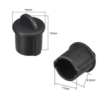 Uxcell 20pcs Silicone BNC Anti-Dust Stopper Cap Cover for Female Jack Black Inside Install Dia 9.5 mm - 11 mm