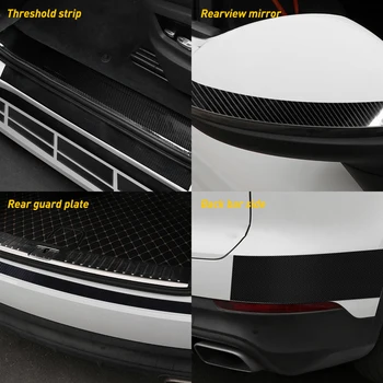3M Black Carbon Fiber Sticker Car Door Sill Protector zderzak próg ochraniacz 5D Taśma Антиколлизионная ścieranie folia ochronna