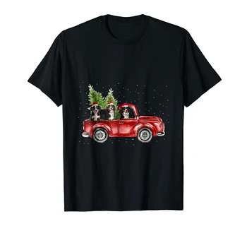 T-shirt dla psów-męska t-shirt-czarny samochód - Nice Bernese Mountain Christmas