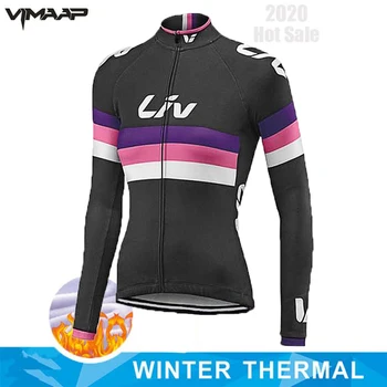 Liv Winter Cycling Clothing Man Long Sleeve Jersey Thermal Fleece MTB Maillot Ciclismo Road Bike Keep Warm Riding Full Zipper