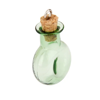 10szt szklane korka butelki okrągłe płaskie butelki chcąc butelki DIY zawieszenia (zielony)
