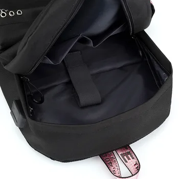 Nowy USB miłość panie plecak moda czarny kobiety i mężczyźni torby podróżne wysokiej jakości o dużej pojemności student torba casual laptop plecaki