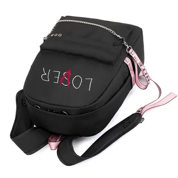 Nowy USB miłość panie plecak moda czarny kobiety i mężczyźni torby podróżne wysokiej jakości o dużej pojemności student torba casual laptop plecaki