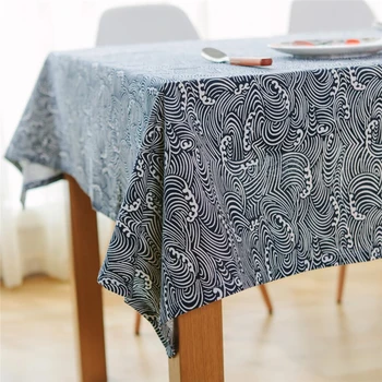 Lniany trójwymiarowy wzór prostokątny obrus salon stolik restauracyjny stół tekstylia domowe dekoracje rękodzieło
