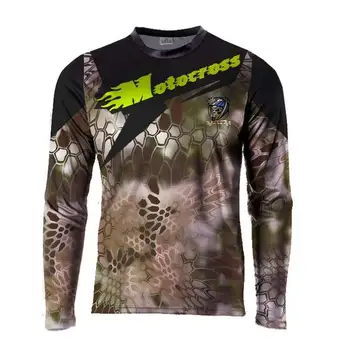 Motocross Jersey zejście camiseta ropa mtb z długim rękawem w kamuflażu Moto Jersey górski rower dh koszula mx motocykl odzież