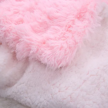 Duży Rozmiar Sofa/Powietrze/Pościel Długie Postrzępione Koce Manty Biały Różowy Szary Polar Puszyste Plusz Puszyste Sherpa Koce Narzuta