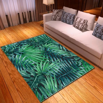 3D liści palmowych salon maty miękkie antypoślizgowe sypialnia maty łóżko balkon dywan las tropikalny styl dekoracji wnętrz salon dywan