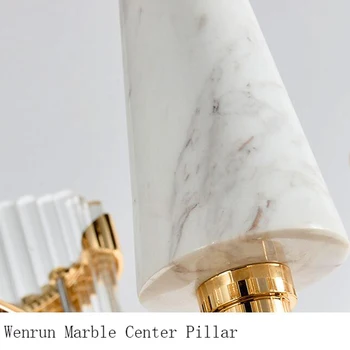 Jmmxiuz szkolny minimalistyczny marmur kryształowy żyrandol salon lampa luksusowy prosty styl europejski, amerykański oświetlenie