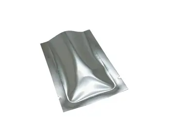500 szt. 8*12 cm z otwartym dachem Srebrna folia aluminiowa opakowania z tworzyw sztucznych Термосвариваемая torba do przechowywania żywności, worki Próżniowe, łączone na gorąco opakowania worki