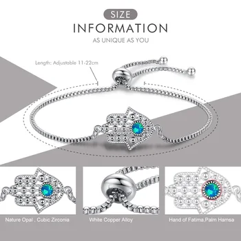Niebieski opal Kryształ szczęśliwy oczu i hamsa bransoletka bransoletka Ręka Fatimy regulowana bransoletka dla kobiet biżuteria