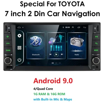 2 din android 9.0 Uniwersalny samochodowy multimedialny odtwarzacz samochodowy Радиоплеер stereo dla toyota VIOS CROWN CAMRY HIACE PREVIA COROLLA RAV4