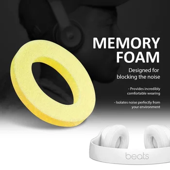 1 para miękkich trwałych wymienne poduszki поролоновые poduszki zestaw Memory Foam poduszki etui do bezprzewodowych słuchawek Beats Solo 2.0 3.0