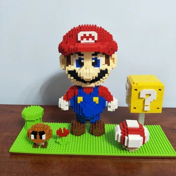 HC 1030 Game Super Mario Goomba Coin Flower Red 3D Model Building Blocks Kit Diamond DIY Mini Magic Bricks Toys Kid for Children