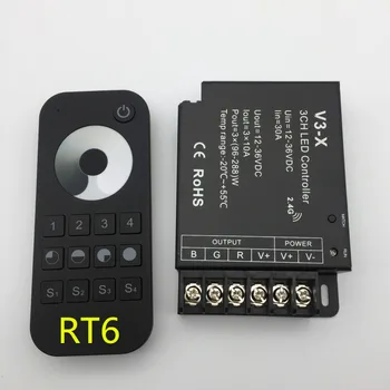 LED Ściemniacz RGB/CCT/Single color Dimmer 3CH*10A 12-36V PWM Controller constant voltage controller 2.4 GHz Wireless RF Remote V3-X