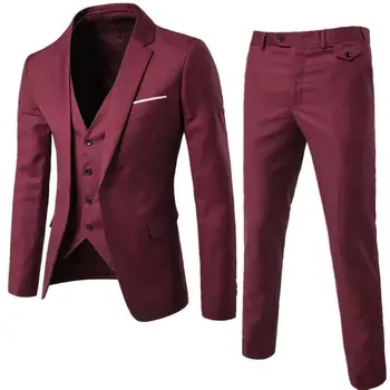 2020 męskie garnitury narzeczony sobie smokingi 3-częściowy ślubne garnitury mężczyźni najlepszy człowiek formalny garnitur dla mężczyzn (kurtka+spodnie +kamizelka)