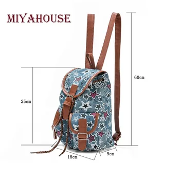 Miyahouse Bohemia Style School Mini Backpack Dla Nastolatek Płótno Mały Plecak Kobiety Podróży Wypoczynek Książka Plecak