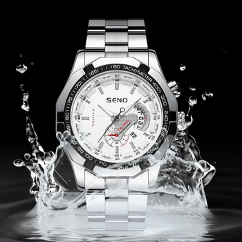 Darmowa wysyłka mężczyzna zegarka świetlny wodoodporny kalendarz zegar bezbarwne nowe mechaniczne zegarek Kwarcowy zegarek wielofunkcyjny zegarek