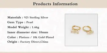 BOAKO spersonalizowane trzy perłowe koraliki wisiorek kolczyki kropla kolczyk kobiet prezent oryginalny 925 srebro wykwintne biżuteria