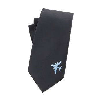 Samolot krawat Mężczyźni Kobiety biznesu styl żakard poliester 145*8 cm czarny temperament wysokiej jakości akcesoria do wypoczynku krawat