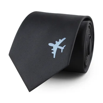 Samolot krawat Mężczyźni Kobiety biznesu styl żakard poliester 145*8 cm czarny temperament wysokiej jakości akcesoria do wypoczynku krawat
