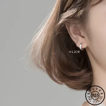 Srebro próby 925 męskie Kpop partii okrąg minimalistyczne kolczyki biżuteria małe ucha obejmujący ucha obręcze piercing kolczyki dla kobiet