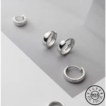 Srebro próby 925 męskie Kpop partii okrąg minimalistyczne kolczyki biżuteria małe ucha obejmujący ucha obręcze piercing kolczyki dla kobiet