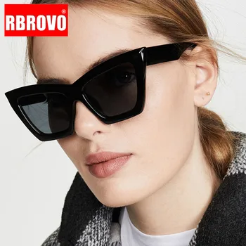 RBROVO 2021 Cateye retro okulary dla kobiet luksusowe markowe okulary dla kobiet/mężczyzn Cat Eye Eyeglasses dla kobiet lustro Gafas De Sol Mujer