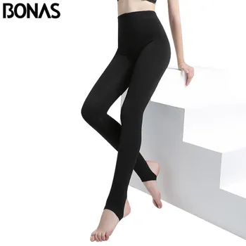 BONAS 2szt kobiety duży rozmiar ciepłe legginsy fitness miękki kolor czarny legginsy damskie, odzież elastyczność legginsy ciepłe zimowe legginsy