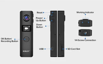 BOBLOV C19 Mini Digital Camera wifi HD 1080P Micro Body Cam Motion Detection Snapshot Loop Recording Bike Camcorder DVR Nagrywarki