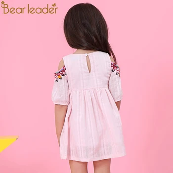 Bear Leader Girls Dress 2021 New Brand Summer Style Dew Shoulder Design Princess Dress odzież Dziecięca Girls Dress For 3-7Y