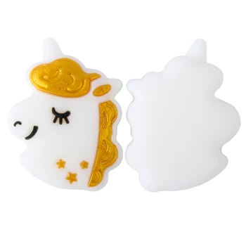 Keep&grow 5 szt./lot Jednorożec Baby Teether Bead silikonowe akrylowe BPA Free Animal DIY Ząbkowania naszyjnik smoczek łańcuch ząbkowanie zabawki