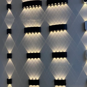 Nordic Wall Lamp Led Aluminum Outdoor Indoor Ip66 Up Down White Black For Modern Home Stairs Sypialnia Szafka Łazienka Oświetlenie