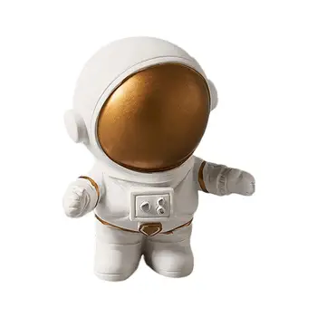 Kosmiczny Człowiek Astronauta Rzeźbione Figury Rakietowy Samolot Kosmonauta Figurka Model Ceramiczny Materiał Pomnik Ozdoba Domu Figurki