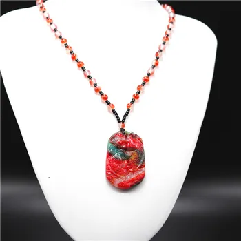 Naturalny kolor Hetian nefryt kamień ryby wisiorek naszyjnik chiński jadeit biżuteria Charm ryby Amulet rzeźbione prezenty dla kobiet mężczyzn