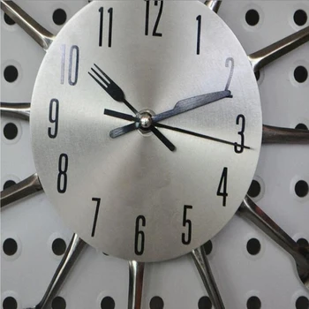 Nowa dostawa promocja ściany nowoczesne igły zegarek nóż zegar kuchenny biżuteria kwarcowy metal niemy nrushed