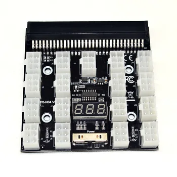 Nowy czarny PCI-E 17* 6Pin zasilacz Breakout Board Adapter 1200w/750w 12V for (1200W) for Ethereum BTC Antminer Miner Mining