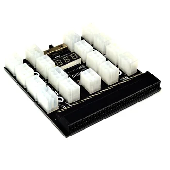 Nowy czarny PCI-E 17* 6Pin zasilacz Breakout Board Adapter 1200w/750w 12V for (1200W) for Ethereum BTC Antminer Miner Mining
