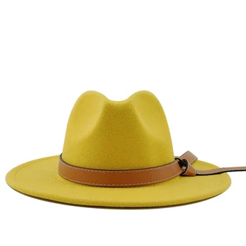 Jesień zima wełniane męskie filcu kapelusze damskie фетровая kapelusz panie sombrero jazz męski melonik odkryty vintage top kapelusze Panama 56-60cm