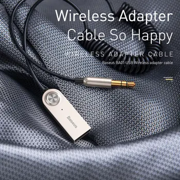 Baseus Aux adapter Bluetooth do samochodu 3,5 mm złącze USB Bluetooth 5.0 odbiornik głośnik auto tryb głośnomówiący Car Kit audio muzyka nadajnik