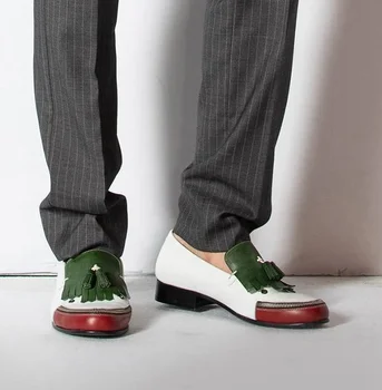 Mężczyźni Rocznika oryginalny design Joker mokasyny poślizgu na buty Casual sukienka buty Брог buty wiosna Vintage klasyczny męski casual F220