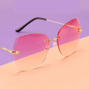 LeonLion bez oprawy przewymiarowany okulary Kobiety vintage okulary Kobiety marka markowe okulary dla kobiet/mężczyzn lustro Oculos De Sol