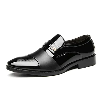 Letnie mężczyźni lakierowana skóra sukienka buty męskie Biznesowa buty włoski styl moda buty Męskie buty Męskie 2020 nowy ty67