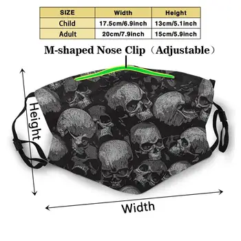 W pełni gotycki nowy 3D maska do twarzy powłoka ochronna biegów zmywalny wielokrotnego użytku oddychająca maska do twarzy czaszka czaszki Goth gothic wzór