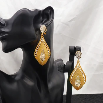 2020 Trend Wiszące Wiszące Kolczyki Dla Kobiet Kolor Złoty Liść Kształt Drop Kolczyki Lady Sprzedaż Hurtowa Biżuterii Prezenty
