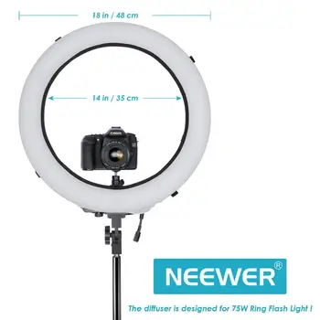 Neewer składany zdjęcia i filmy światło dyfuzor softbox do 75 W/50 W (odpowiednik 600/400 W) pierścień światło jarzeniowe, lampa światła